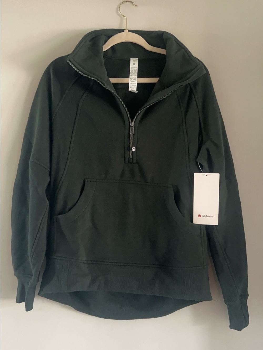 lululemon athletica Womens Dark Green Quarter-Zip Scuba